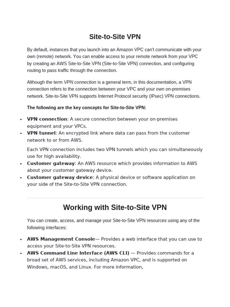 Site-to-Site VPN | PDF