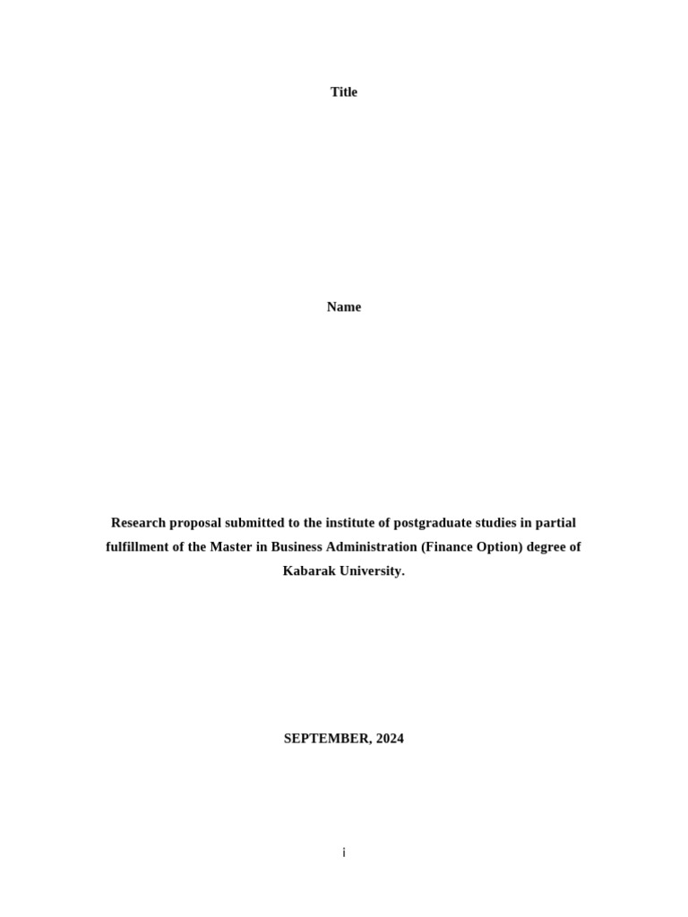 MBA Research Proposal on Finance | PDF | Empirical Evidence | Theory