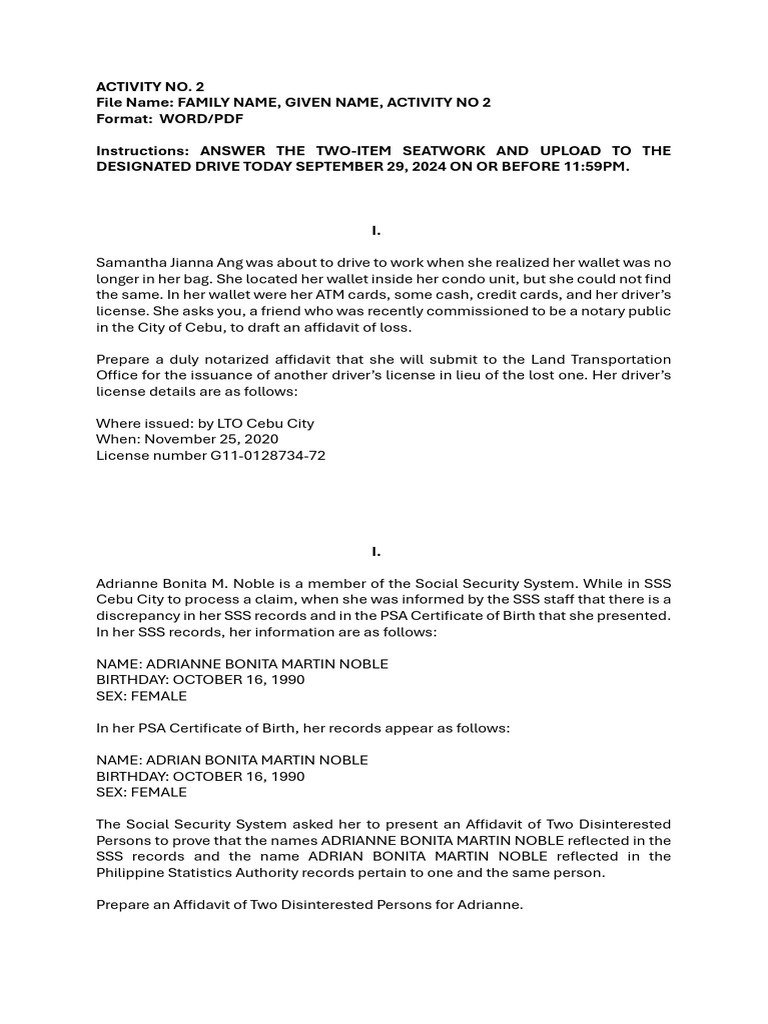 Activity No 2 - Questionnaire | PDF