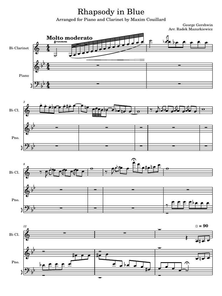 Rhapsody in Blue Clarinet and Piano | PDF