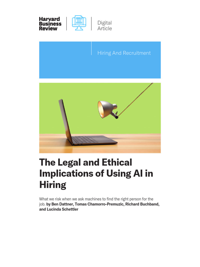 The Legal and Ethical Implications of Using AI in Hiring | PDF