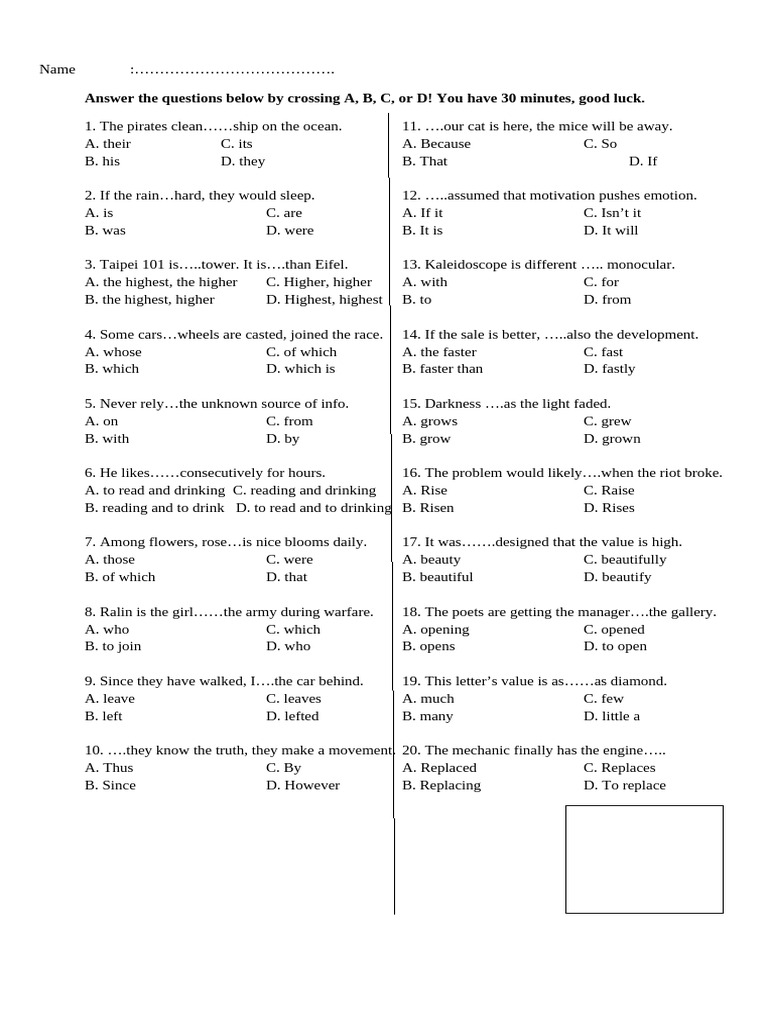Instrument Multi Choice Toefl | PDF