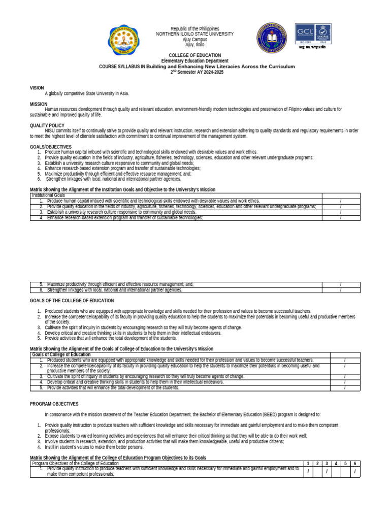 NISUACFoSREEd 021 Course Syllabus | PDF