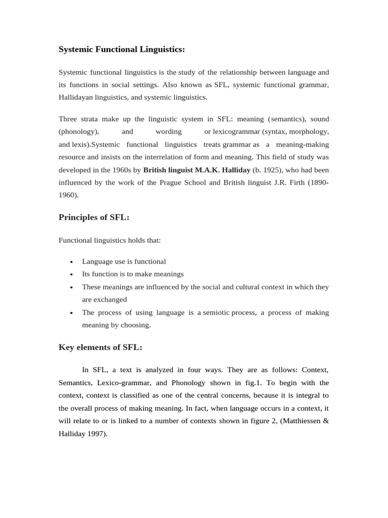 Understanding Systemic Functional Linguistics | PDF | Linguistics ...