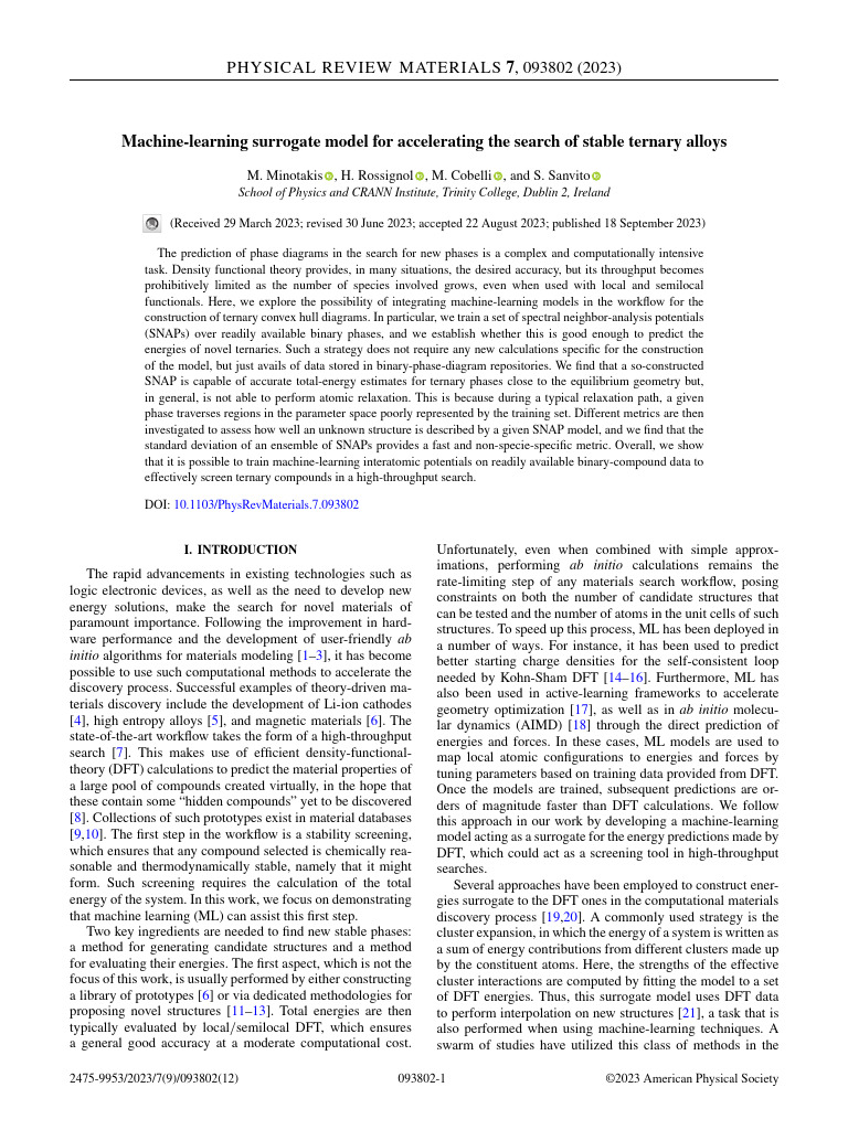 Machine-Learning Surrogate Model For Accelerating The Search of Stable ...