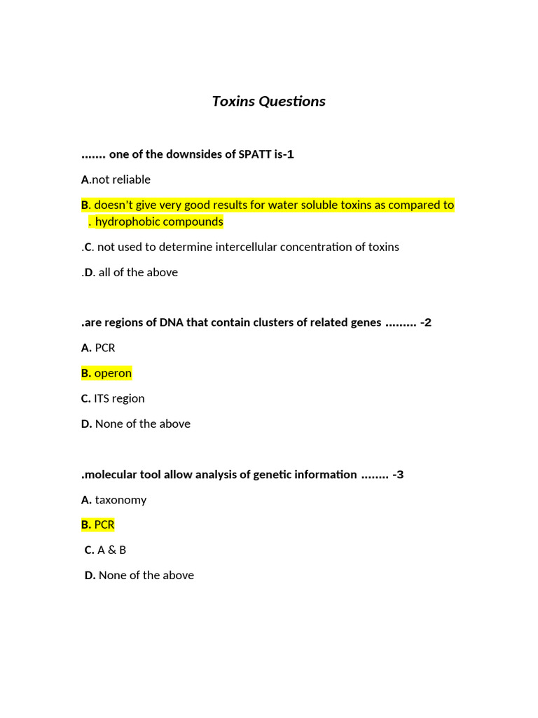 Toxins Question-WPS Office | PDF
