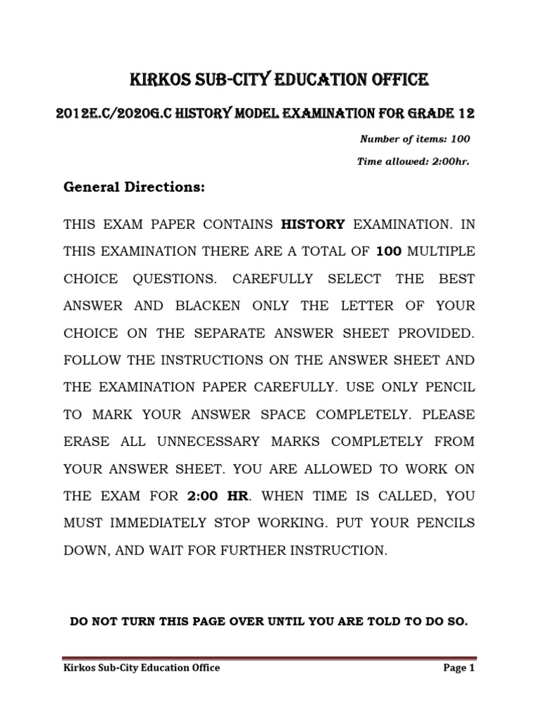 History Model 07 | PDF