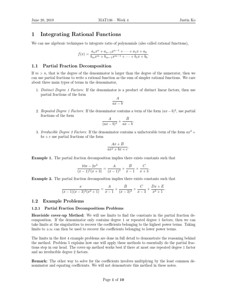 MAT136 Week 4 | PDF