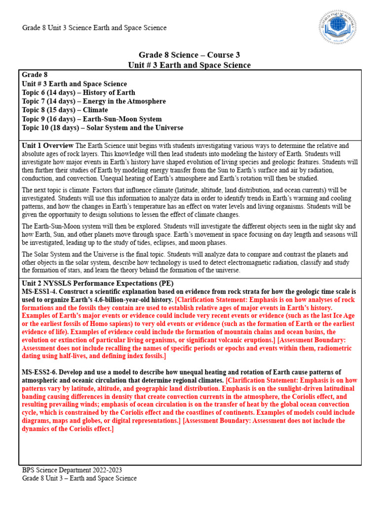 Grade 8 Earth & Space Science | PDF | Earth | Science & Mathematics