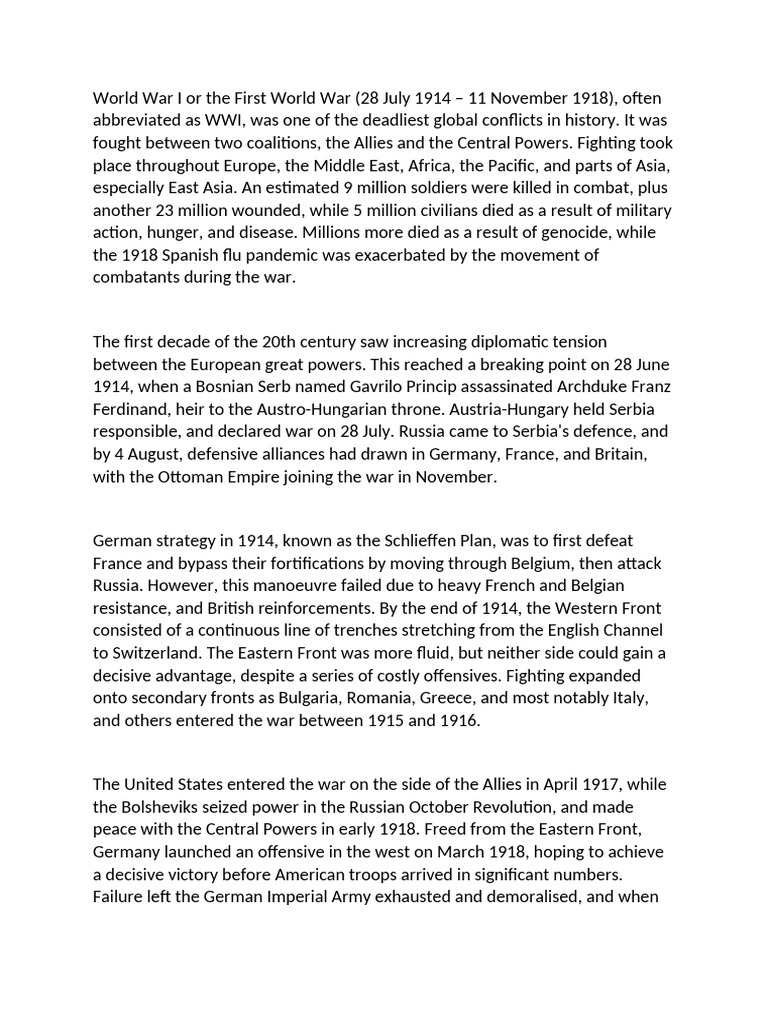 The World War 1 | PDF