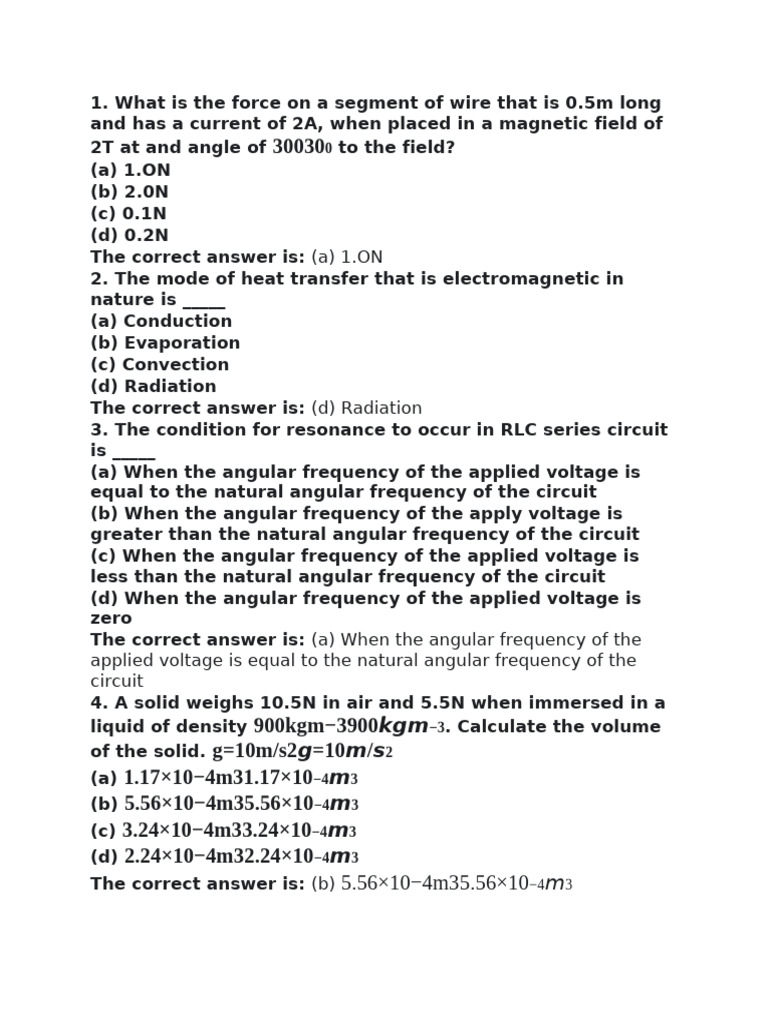 Physics Past Questions and Answers 2024 Jamb | PDF | Series And ...