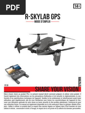 Drone PNJ R-SKYLAB GPS 4K Pliable – Caméra Motorisée – Gris – Portée 600m