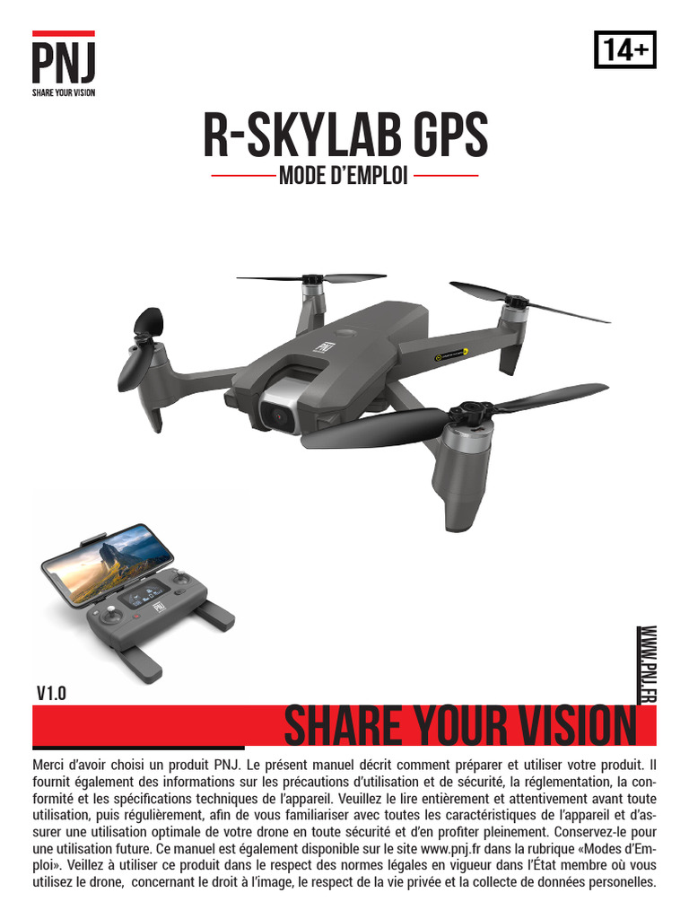 Drone PNJ R-SKYLAB GPS 4K pliable avec ca... pas cher : Dès 300