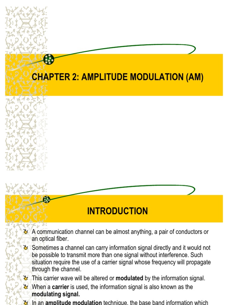 Chapter 2 AM | PDF | Modulation | Amplitude