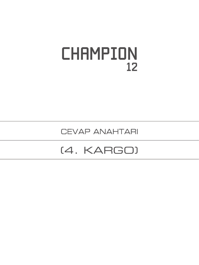 Champion 12 Answer Key 4 | PDF