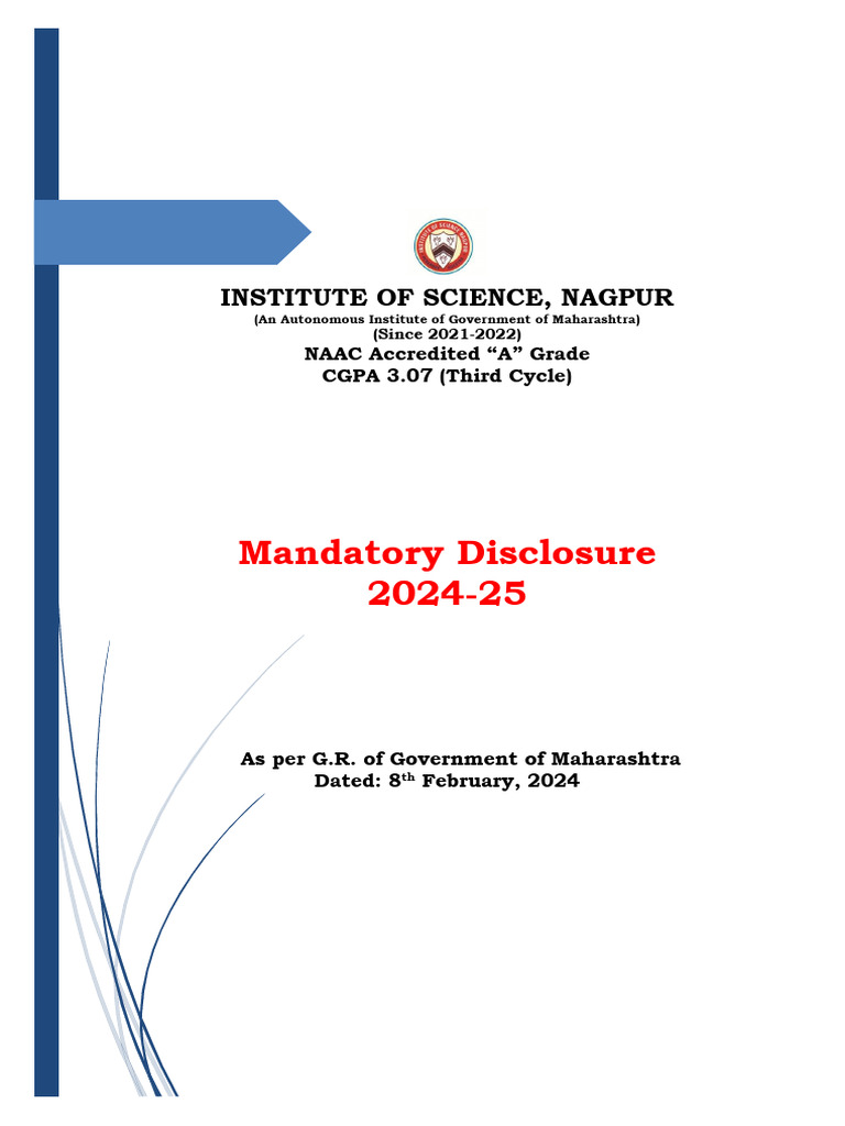 IOSC Mandatory Disclosure-2024-25 | PDF