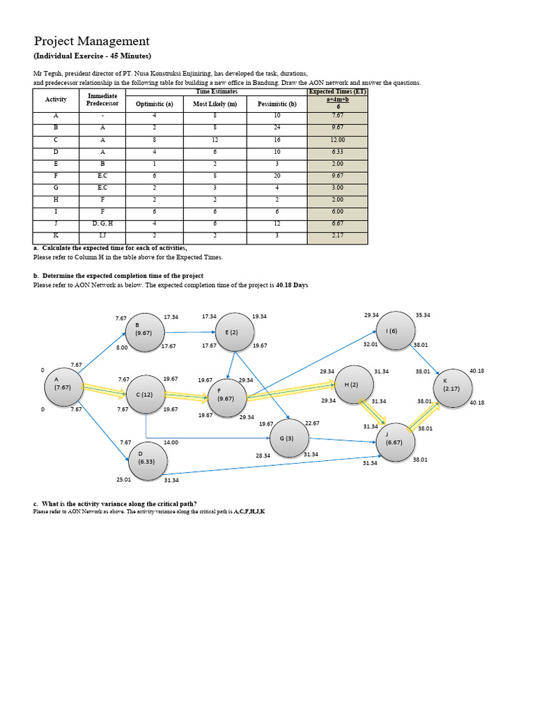 Project Management Individual Exercise | PDF