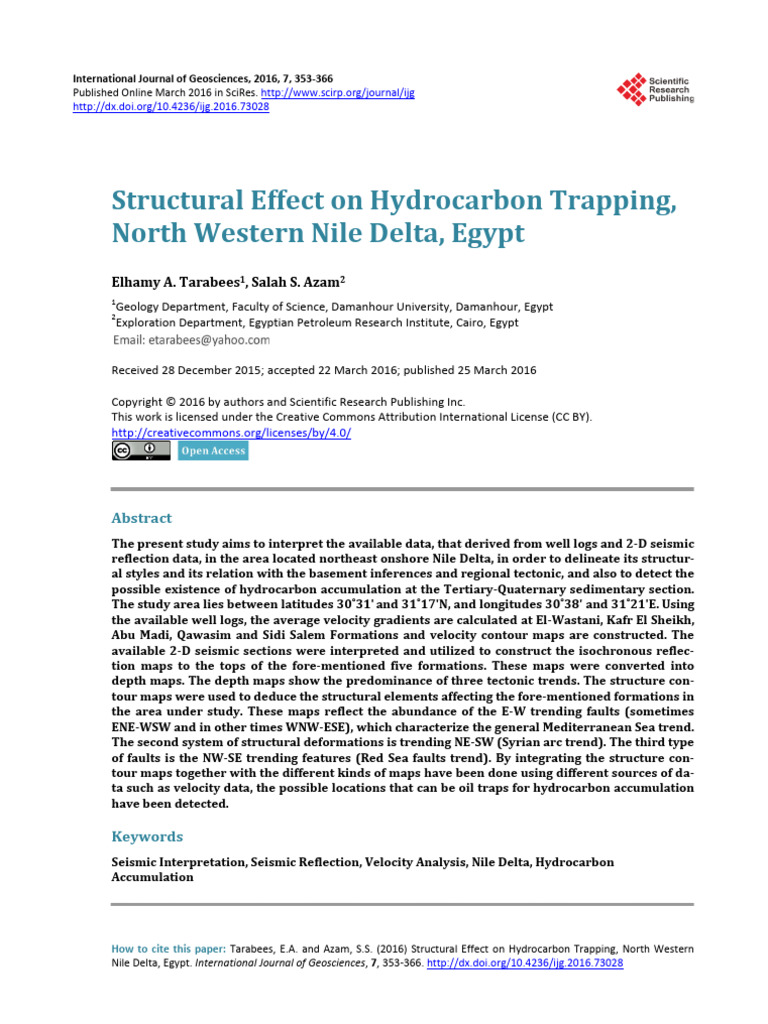 Structural Effect On Hydrocarbon Trapping North We | PDF