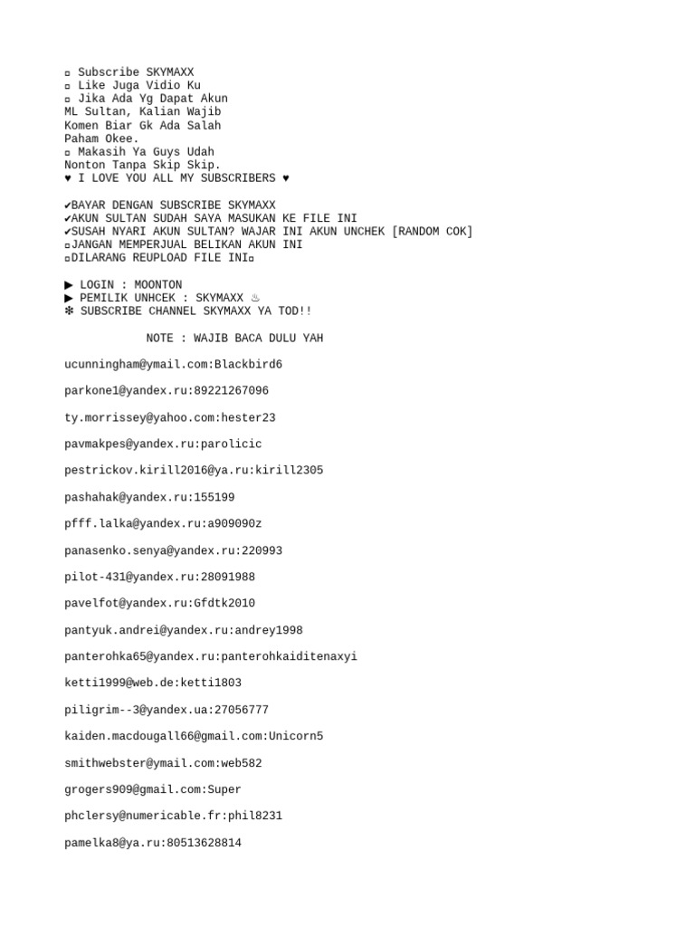 1000   Akun ML Sultan Gratis Skymaxx Part 4 PDF