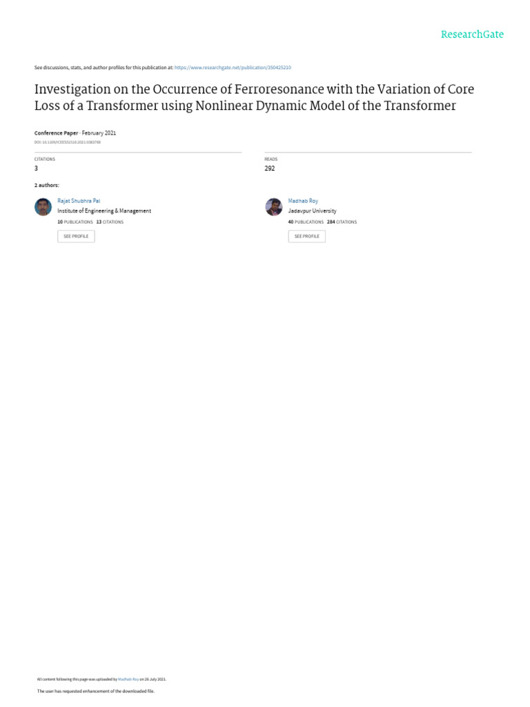 Investigation On The Occurrence of Ferroresonance With The Variation of ...