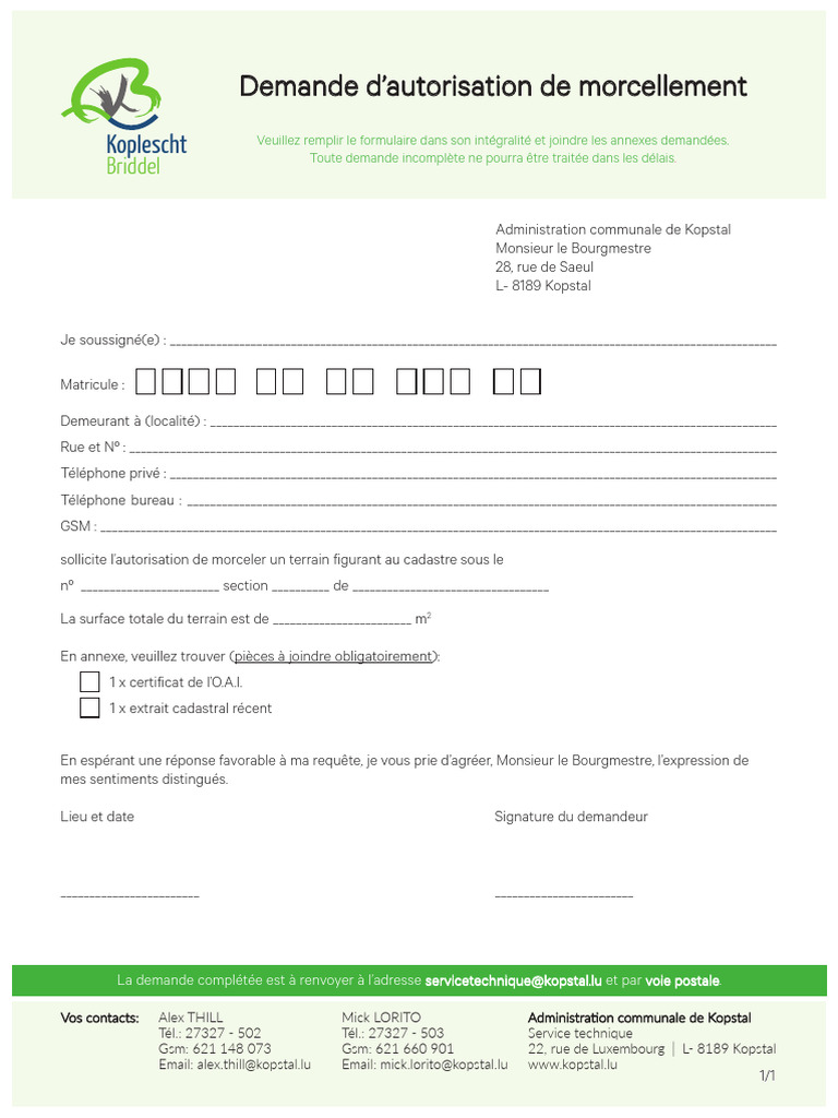Demande Dautorisation de Morcellement v2021 | PDF