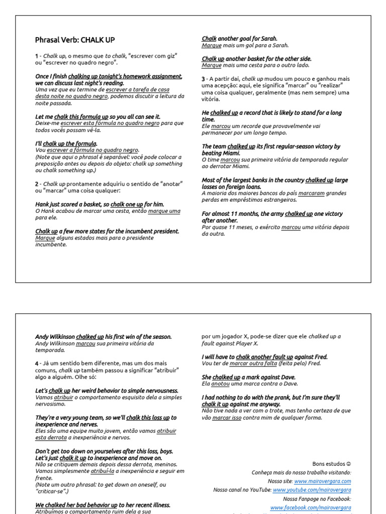 CHALK UP Phrasal Verbs Mairo Vergara PDF
