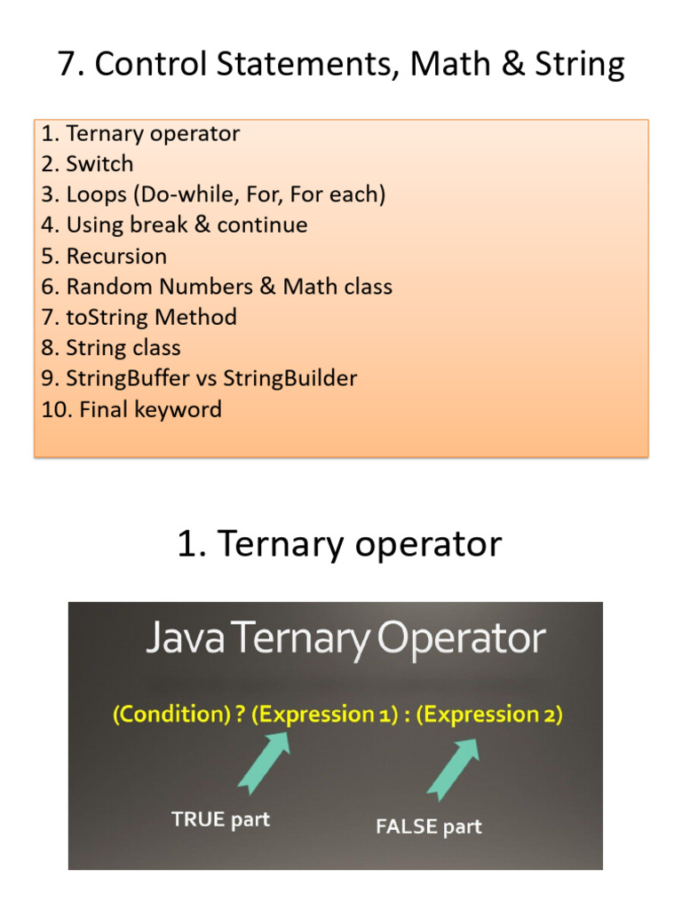 Control Statements, Math & String: Learnwithshalini | PDF