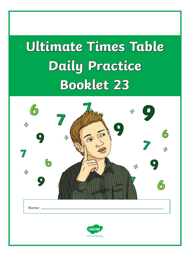 Ultimate Times Table Daily Practice Booklet 23 | PDF