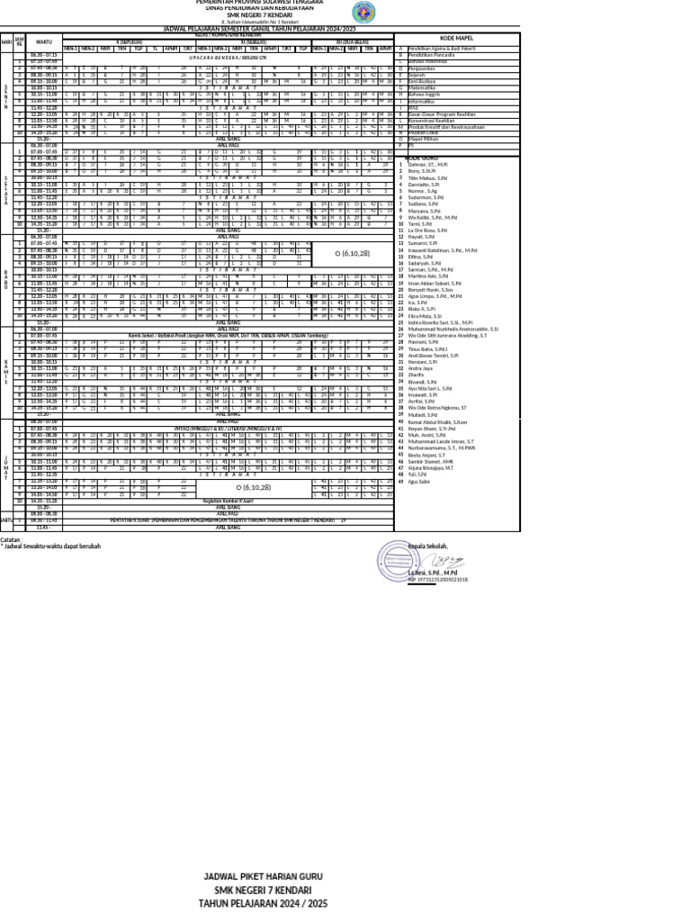 Roster Semester Ganjil 2024 | PDF