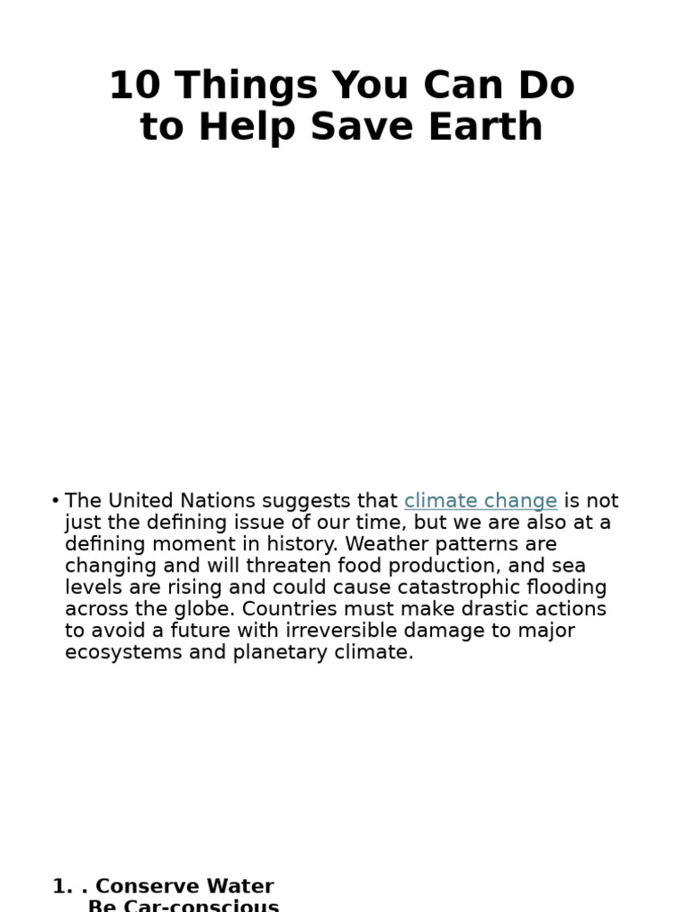 10 Ways To Save The Earth Pdf