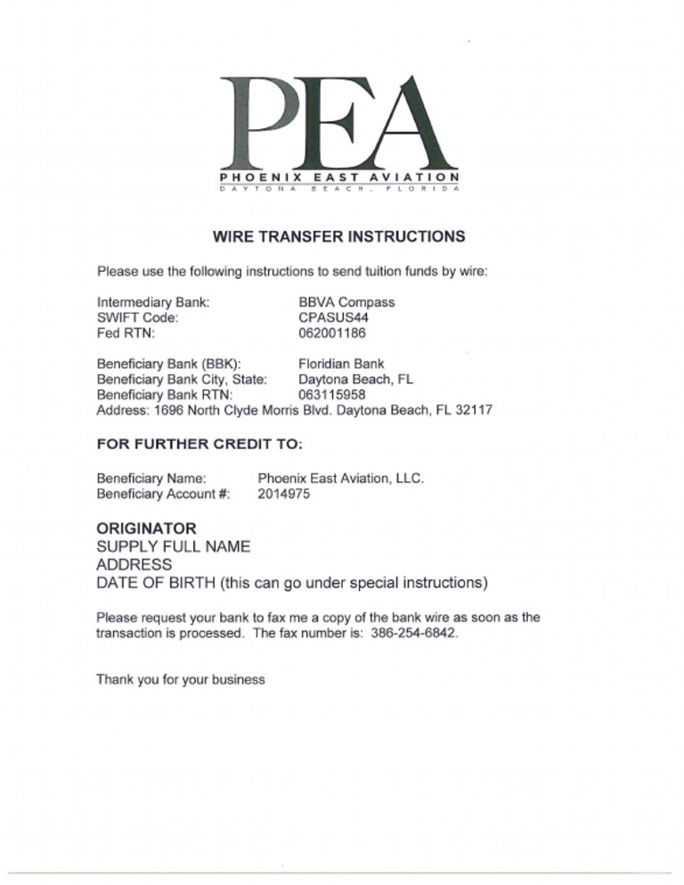 Bank Wire Form | PDF