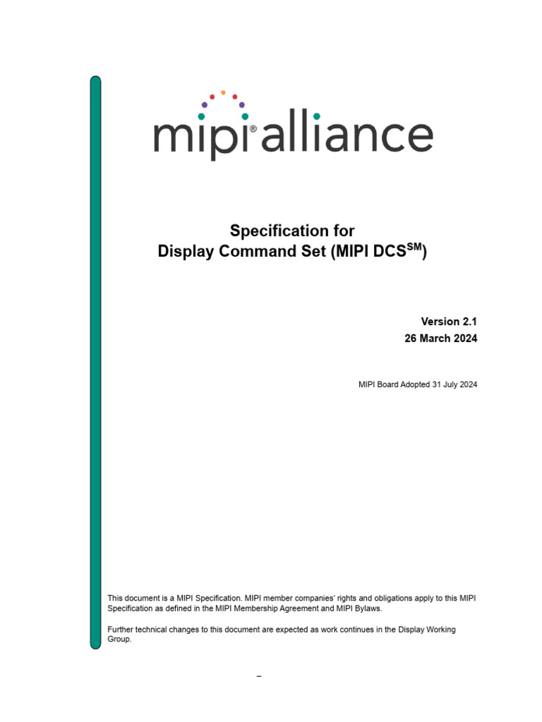 Mipi DCS Specification v2-1 | PDF