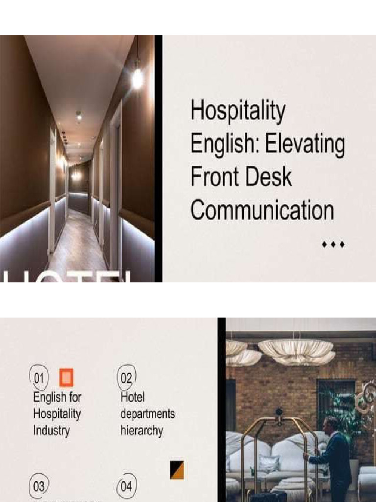 English For Hospitality | PDF