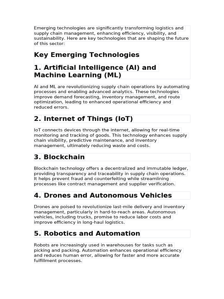 Emerging Technologies Are Significantly Transformi | PDF