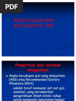 Kebutuhan Dan Kecukupan Gizi