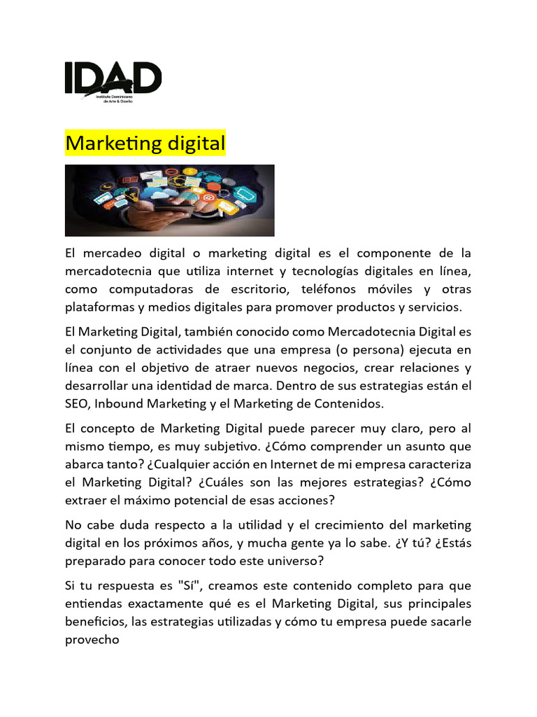 Introducción al Marketing Digital | PDF | Marketing | Publicidad digital