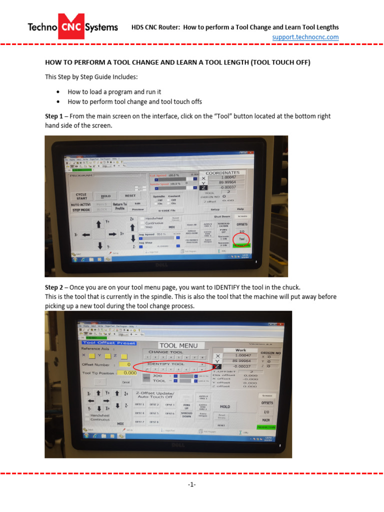 HDS CNC Router Load Program Tool Change Offset | PDF