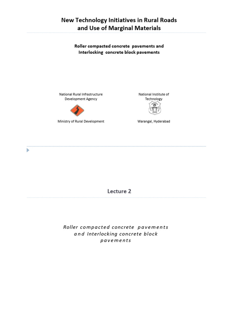 Lecture 2 - Roller Compacted Concrete Pavements and Interlocking ...