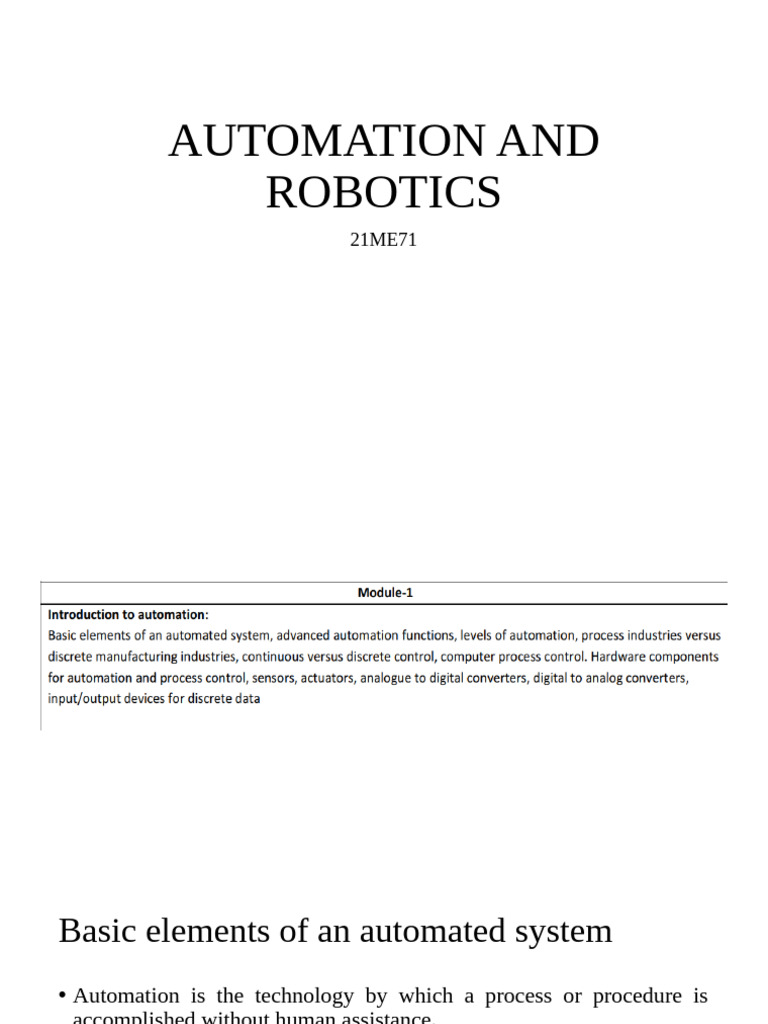 Elements of Automation and Robotics | PDF | Digital To Analog Converter ...