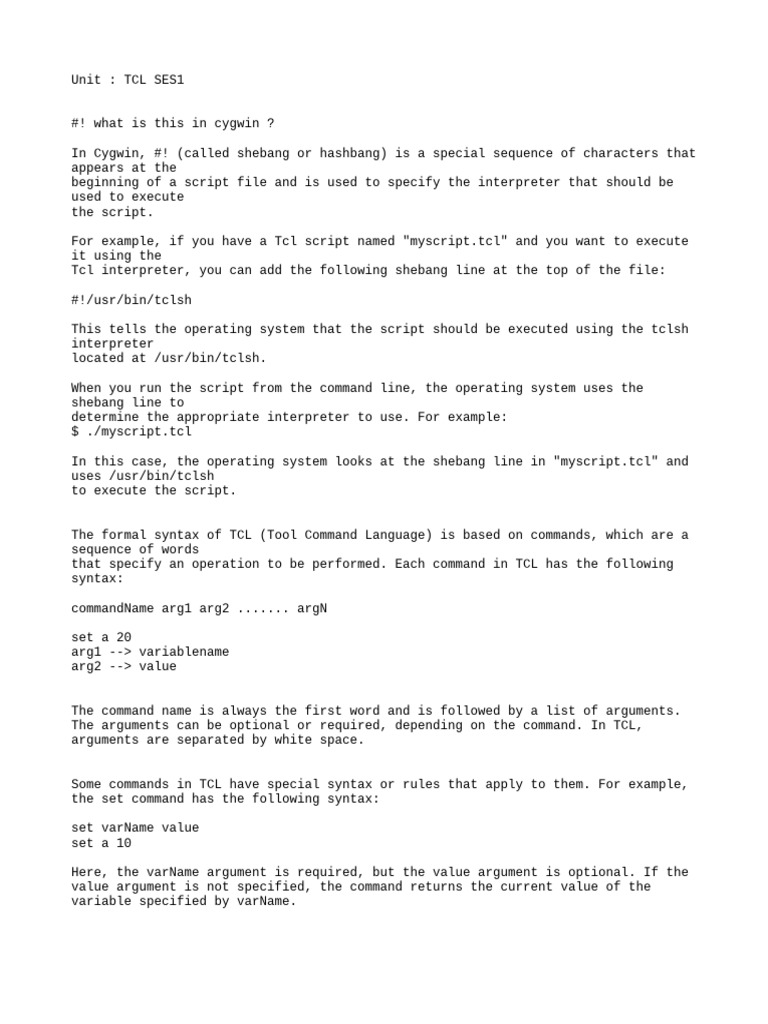 TCL Part 1 Notes | PDF