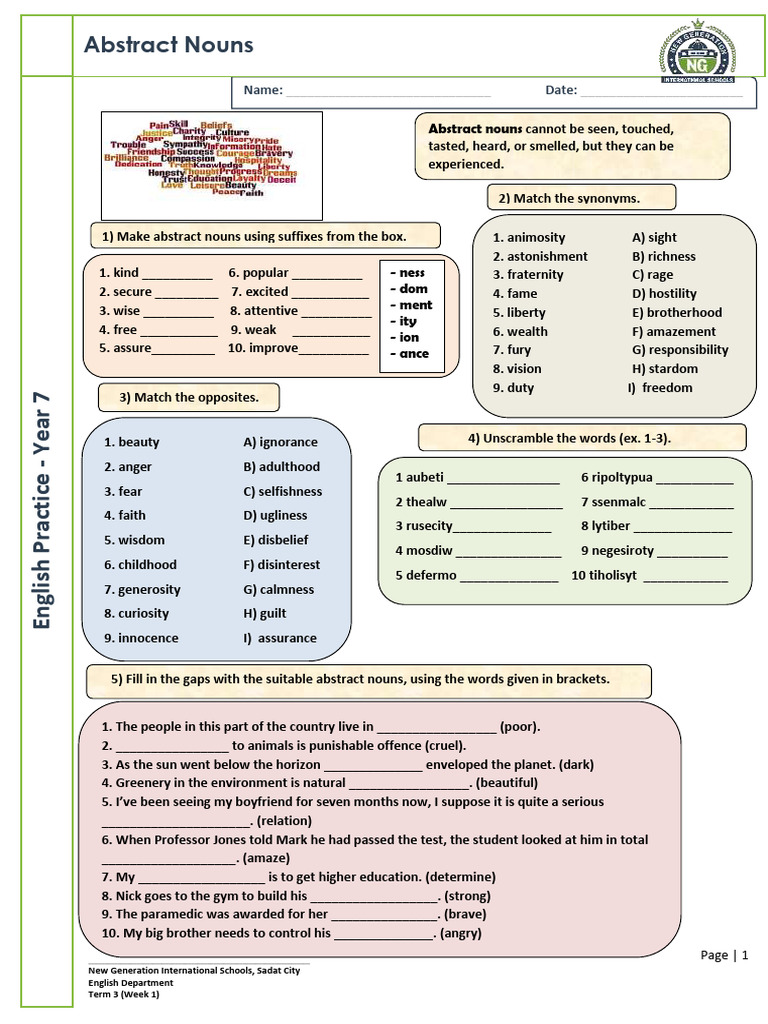 English Yr7 W - Sheet 2 | PDF