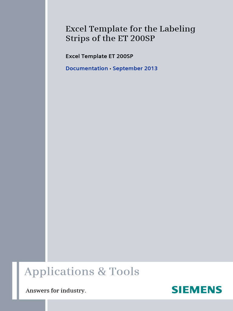 Excel Template Et200sp e | PDF