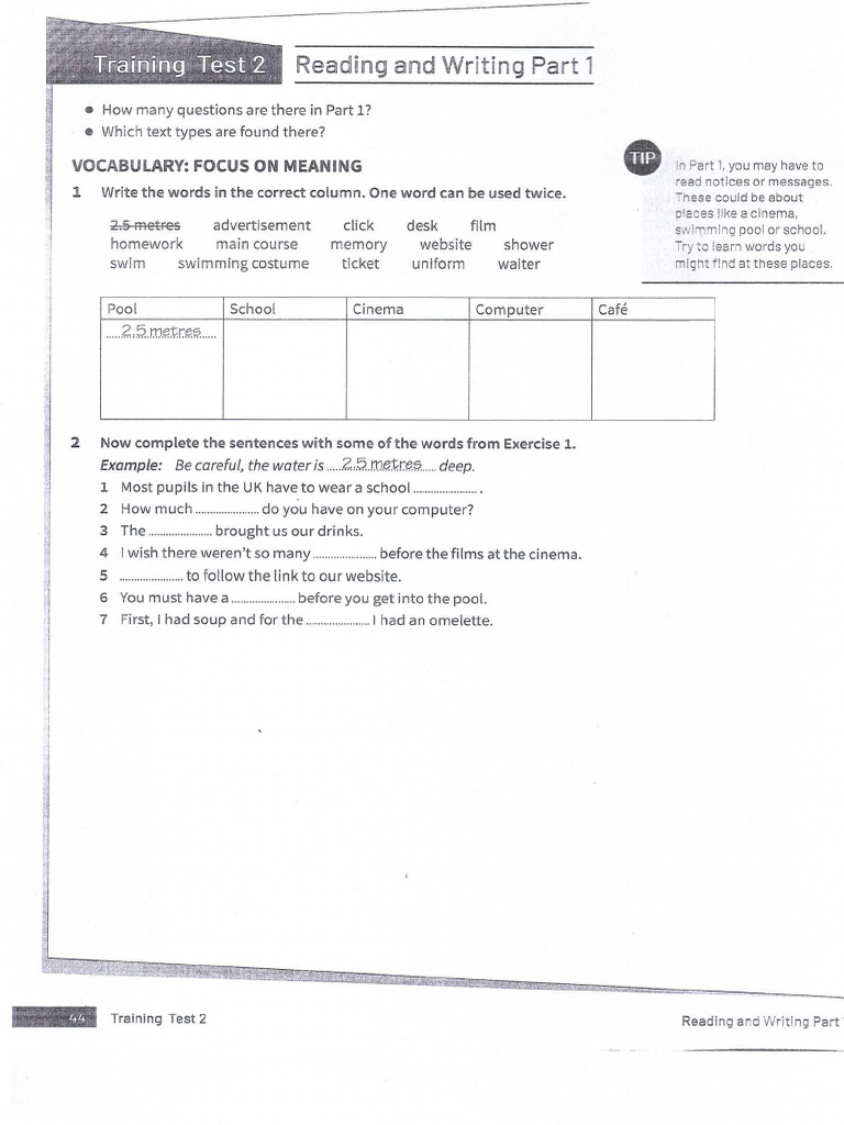 Key Trainer FS Test 2 - Reading and Listening | PDF