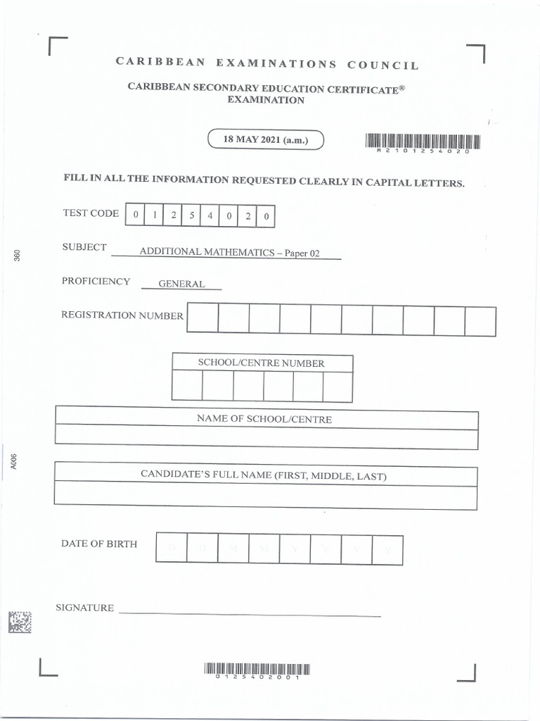 Additional Mathematics Paper 02 MAY 2021 | PDF