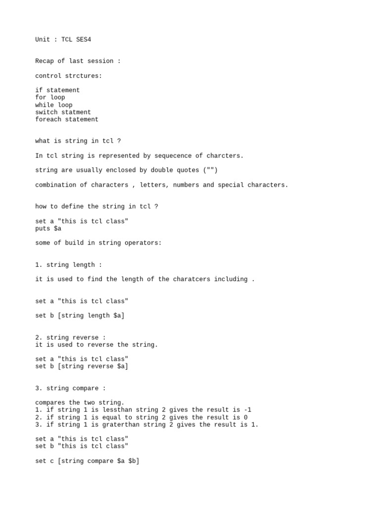 Tcl Notes4 Pdf