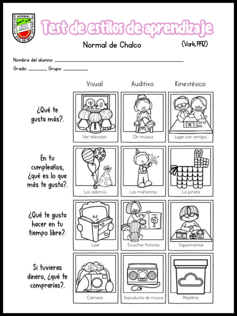 Test de Estilos de Aprendizaje - PDF SEP 12 | PDF