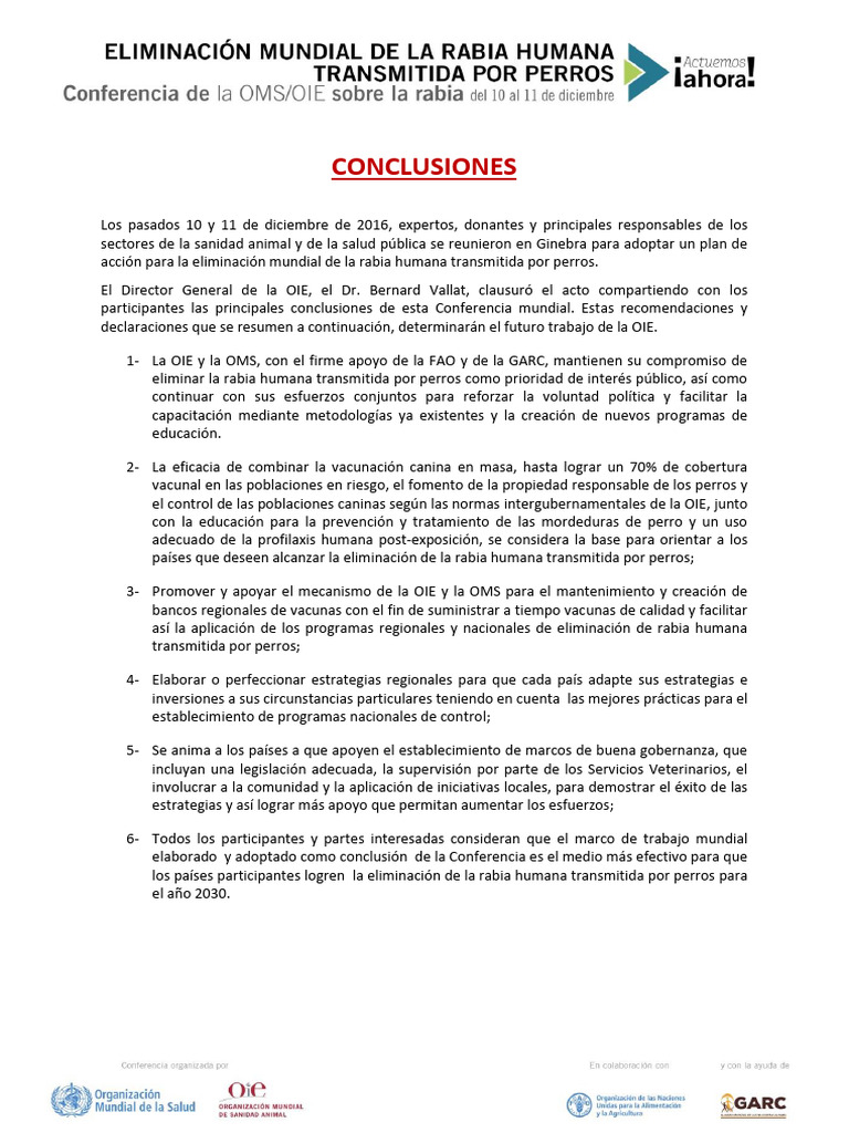 Es Rabies Conf Conclusions Final | PDF