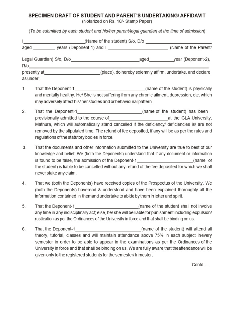 Undertaking New Format-42 | PDF