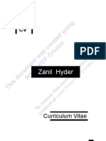 Zanil Hyder Resume