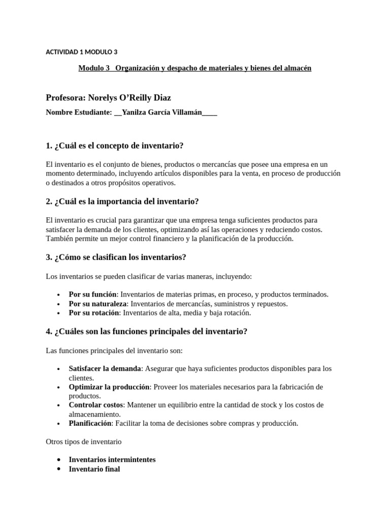 ACTIVIDAD 1 MODULO 3 Respuesta | PDF